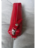 Ключница из натуральной кожи красная женская