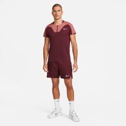 Мужское теннисное поло Nike Dri-Fit Advantage Court Slim UL RG Polo Men - Dark Red, Antique Pink