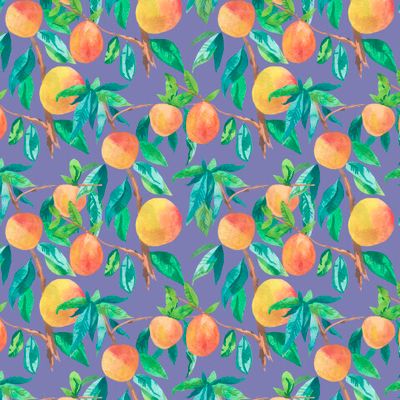 Бесшовный принт c акварельными персиками