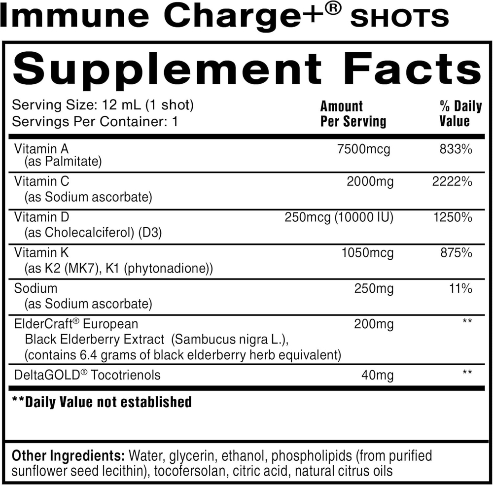 Quicksilver - Immune Charge Shots 12 ml 12 count box