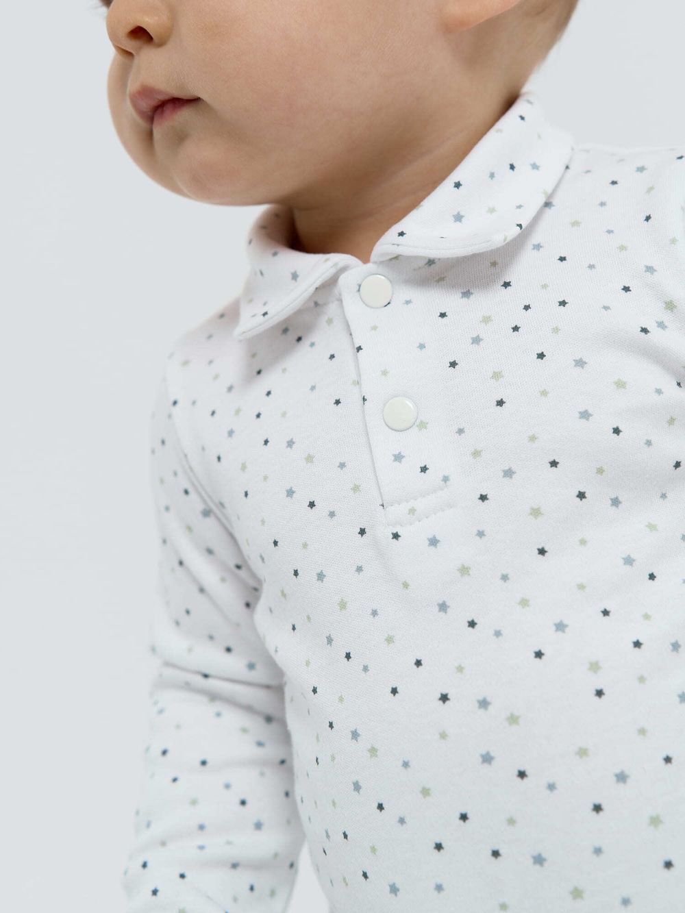 Рубашка с воротником поло "Звездочки" 0+