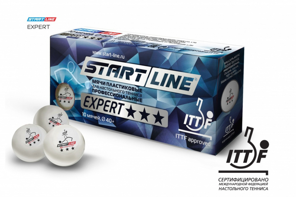 Мячи Start line EXPERT V40+ 3* (ITTF) (10 шт)