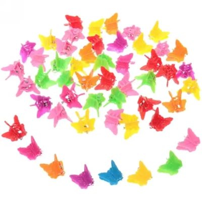 Заколка-краб для волос детские в пакете 50шт «Collection Boom - Бабочки», цвет микс, 1см