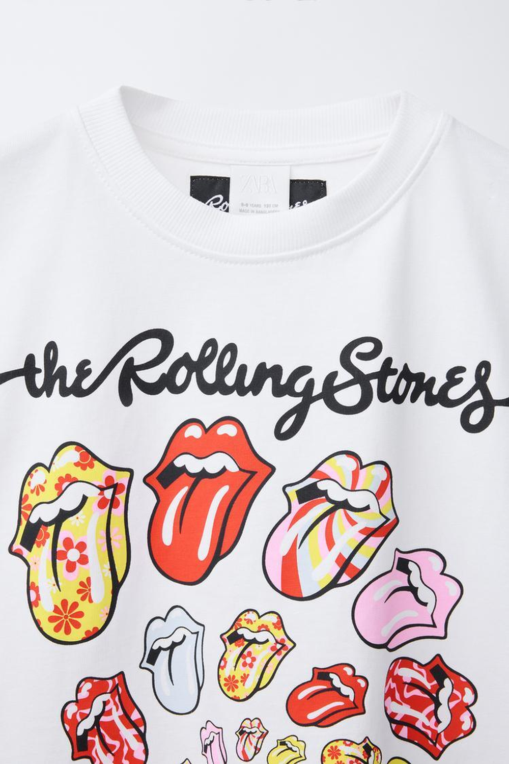ZARA ФУТБОЛКА С ПРИНТОМ ROLLING STONES ©, БЕЛЫЙ