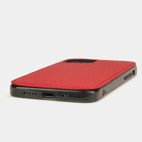 Накладка для iPhone 12/12Pro из кожи теленка, красного цвета
