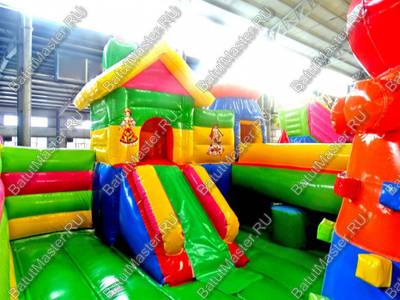 Детский надувной батут-горка "Маша и медведи" 14*13 м