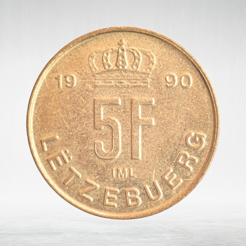 Luxembourg, 5 Francs - Jean, 1990, VF