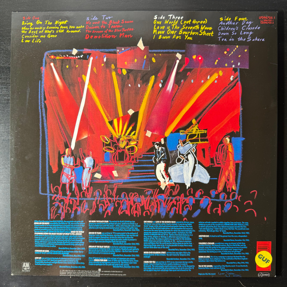 Sting ‎– Bring On The Night 2LP (Германия 1986г.)