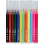 Фломастеры 12 цветов(6 обычных + 6 неоновых цветов) Гамма Оранжевое солнце, смываемые