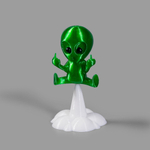 Зеленый человечек, пришелец (Alien), на подставке, забавный, смешной сувенир