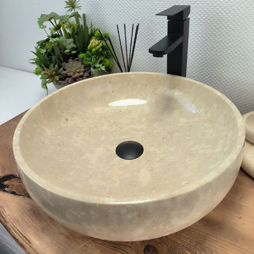 Раковина из мрамора Donut Cream DM-62511 45*45*13 0119