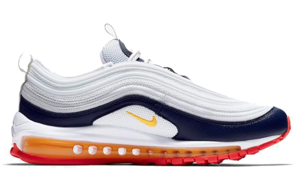 Кроссовки Nike Air Max 97 Midnight Navy Laser Orange (Женская размерная сетка)