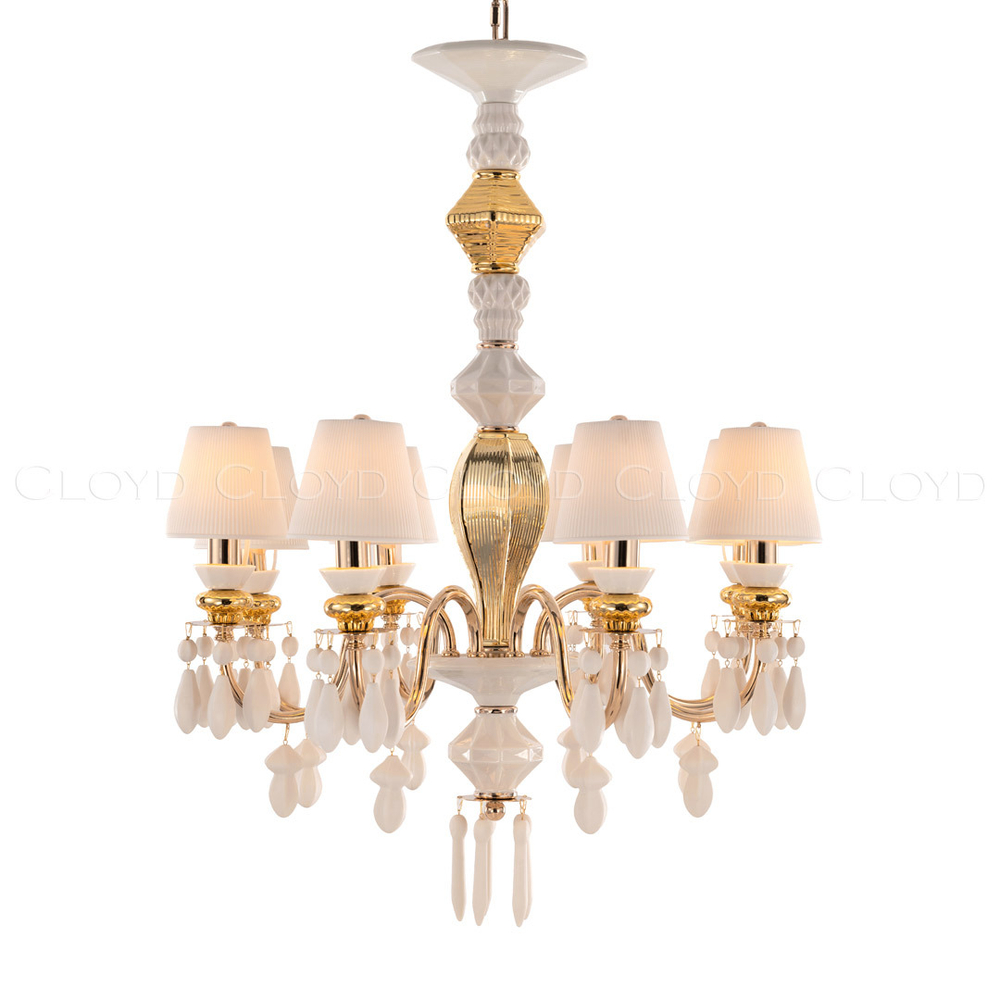 Люстра Cloyd LOTTIE-B C8 / Ø62 см- бел.-золотая керамика (арт.11212)