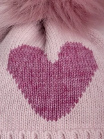 Шапка для девочки зимняя вязаная с помпоном