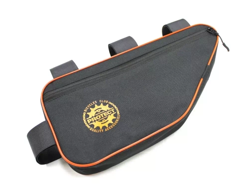 Велосумка под раму, р-р 41*20*5см, цвет черный\оранжевый, PROTECT