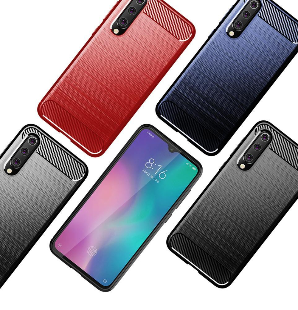 Чехол для Xiaomi Mi 9 SE цвет Blue (синий), серия Carbon от Caseport