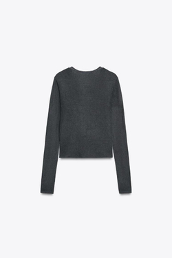 ZARA ТРИКОТАЖНЫЙ ТОП-ТРАНСФОРМЕР, МОРСКОЙ СИНИЙ