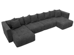 Диван П-образный Лига-052 НПБ Лонг, BRUT 16 ВЕЛЮР темно-серый