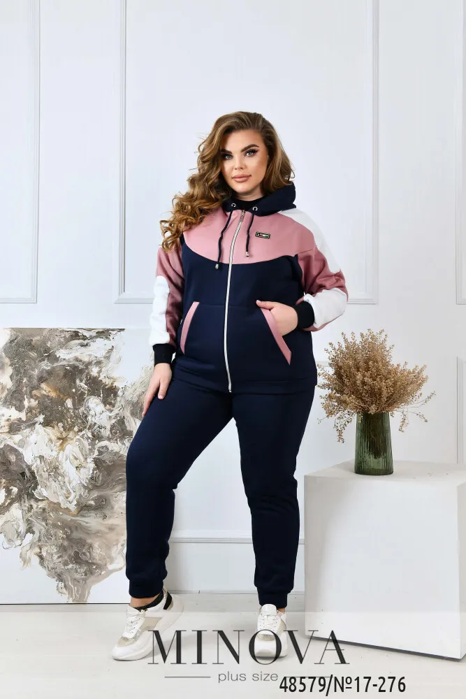 Костюм 17-276-синий-пудровый Minova