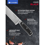Набор ножей 6 пр, 20, 20, 20.5, 12.5, 9 см, сталь, рук пласт, с подст, дер, Daniks, Black, YW-A325