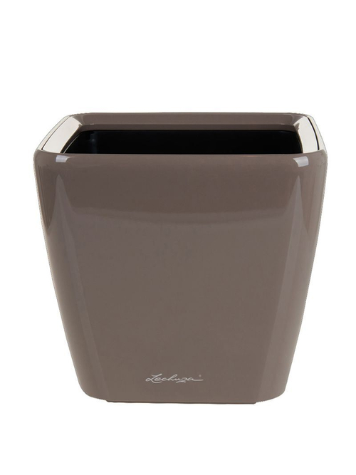 Кашпо Lechuza "Quadro LS Complete taupe high gloss" (пластик), 28x28xH26 см