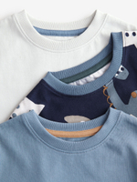 Пижама для мальчика Next AC0-926, 3 шт., Голубой, Белый, Темно-синий