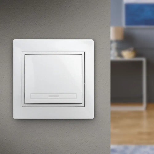 Выключатель Intro Plano 1-101-01 одноклавишный 10А-250В IP20 СУ белый