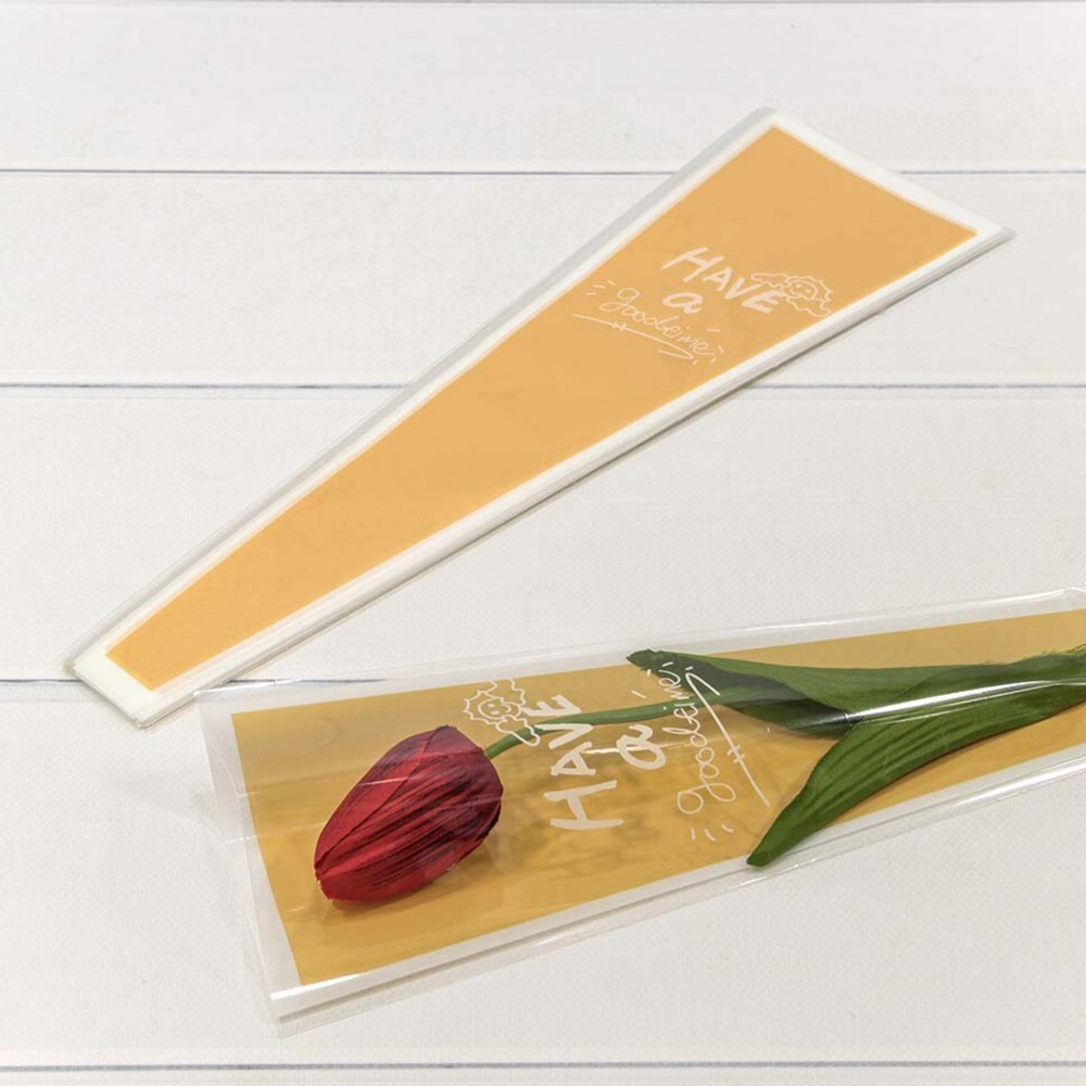 Пленка В листах 30 шт 12.5 х 4 х 40 см "Конус для цветов" (Оранжевый)