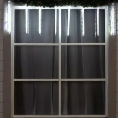 Гирлянда Сосульки рифленые 2.5×0.42 м., IP65, прозрачная нить, 288 белых LED с эффектом стекания, 12 В., Luazon Lighting (5248349)