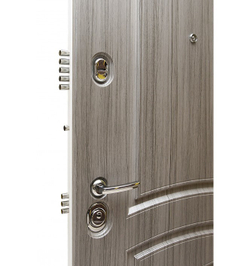 Входная металлическая дверь Сударь Diva МД-42 (белая коробка) / Лучи силк маус ( светло-серая,без текстуры) 3К с шумоизоляцией