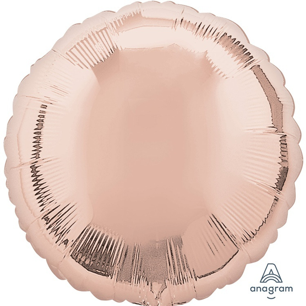 Фольгированная фигура, круг 18"/46СМ Металлик Rose Gold