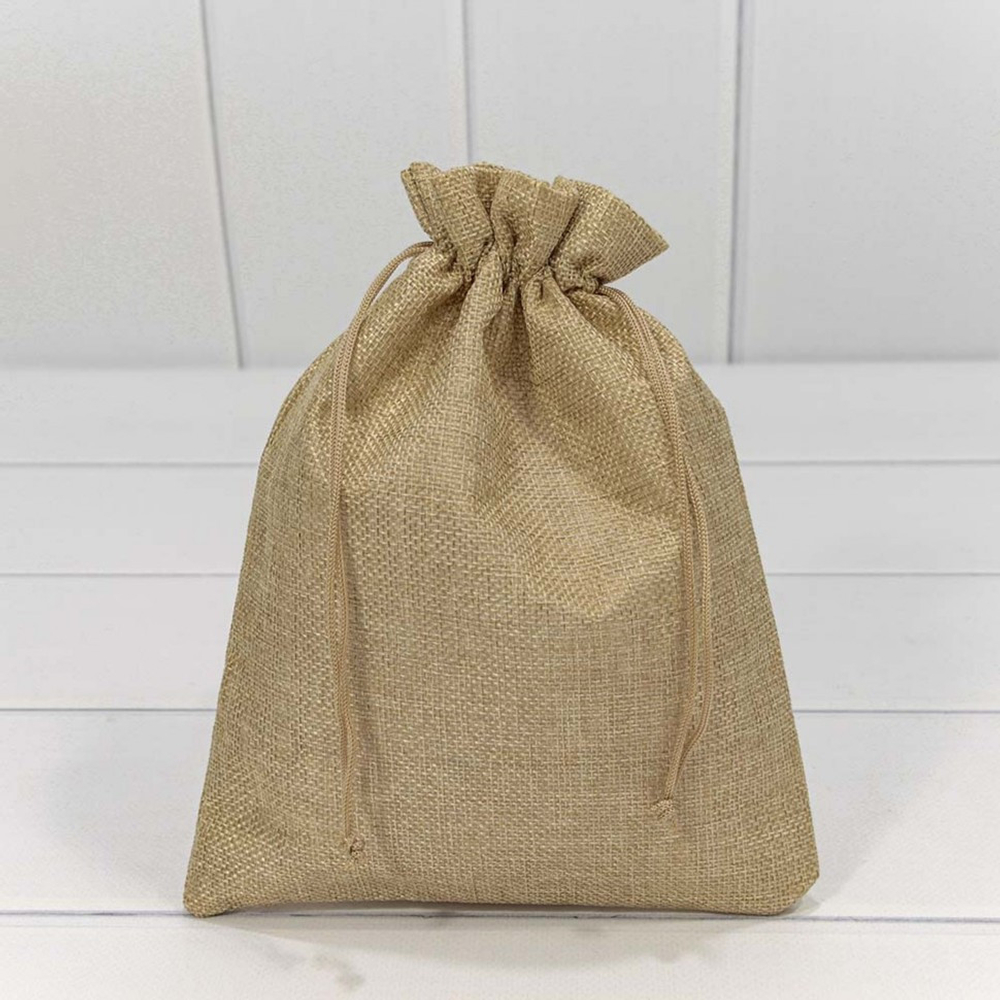 Мешочек 18х23см Лен искусственный (Капучино)