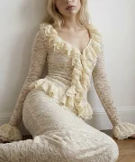 Юбка макси кружево, Молочный