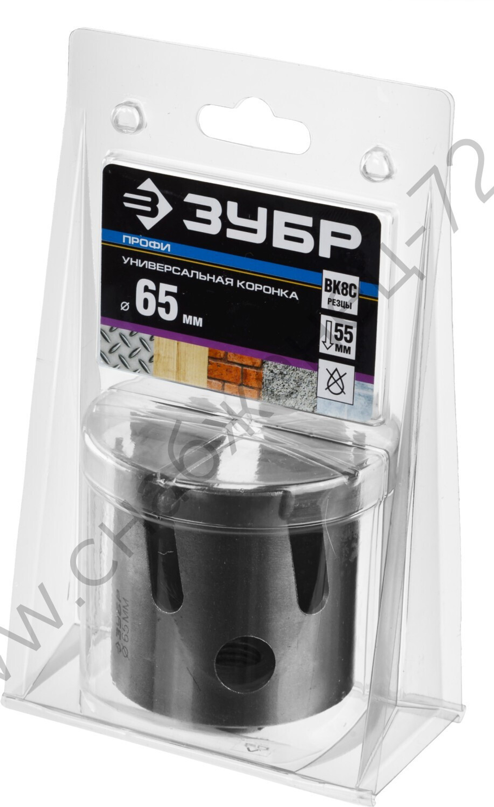 ЗУБР ПРОУНИВЕРСАЛ 65 мм, Коронка с твердосплавными резцами, Профессионал (29514-65)