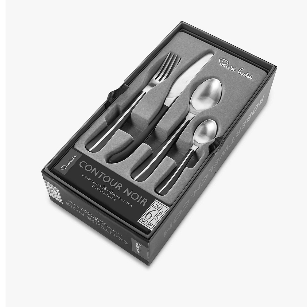 Набор столовых приборов на 6 персон 24 предмета Robert Welch Contour Noir