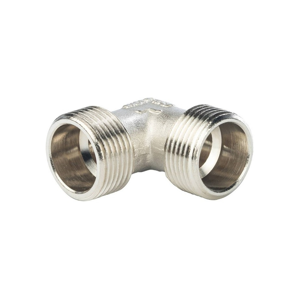 Отвод 90° с наружной резьбой STOUT SFT 0010 - 3/4" (для стальных труб, латунь никелированная)