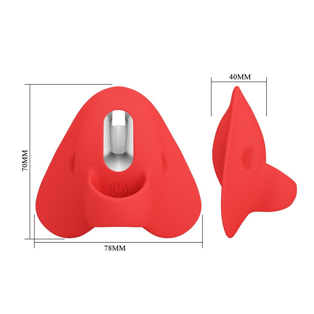 Красный вибратор на палец Carnation