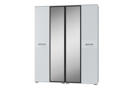 Шкаф 4-дверный для платья и белья "Шарлиз" с зеркалом