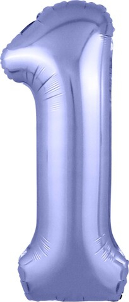 Шар (40""/102 см) Цифра, 1 Slim, Сиреневый, 1 шт. в упак. И82