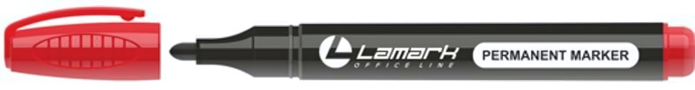 Маркер перм. 3-5мм красный (Lamark)