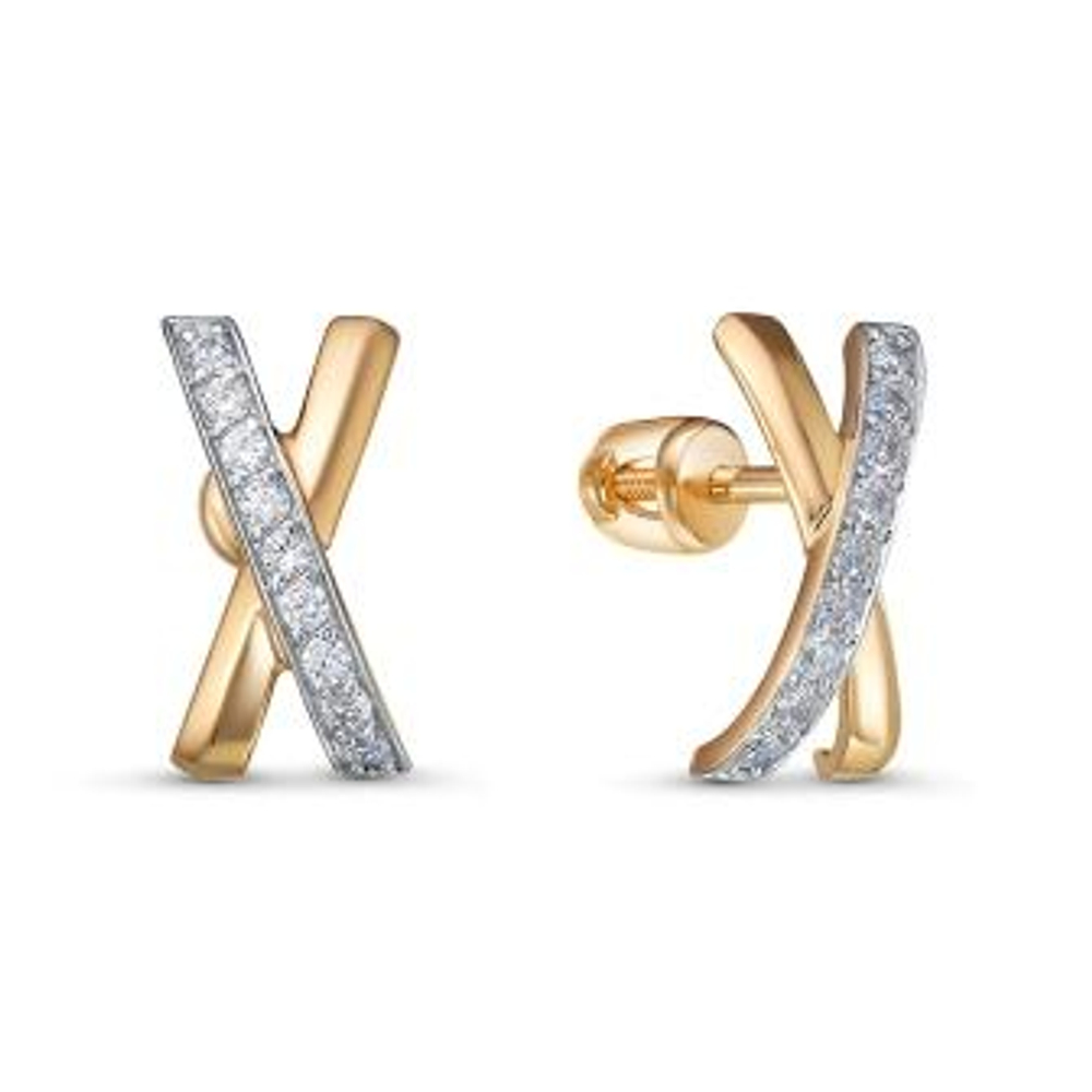Серьги из золота с фианитами