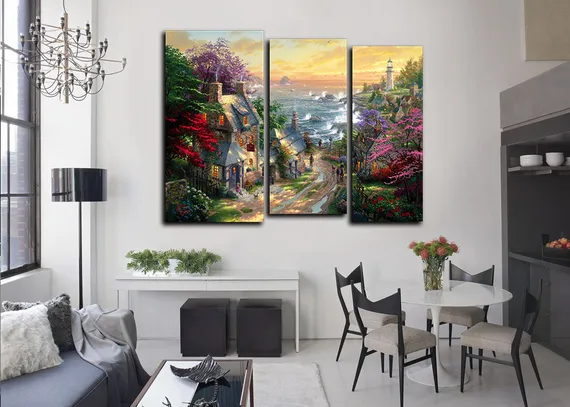 Модульная картина "Старинная деревня "