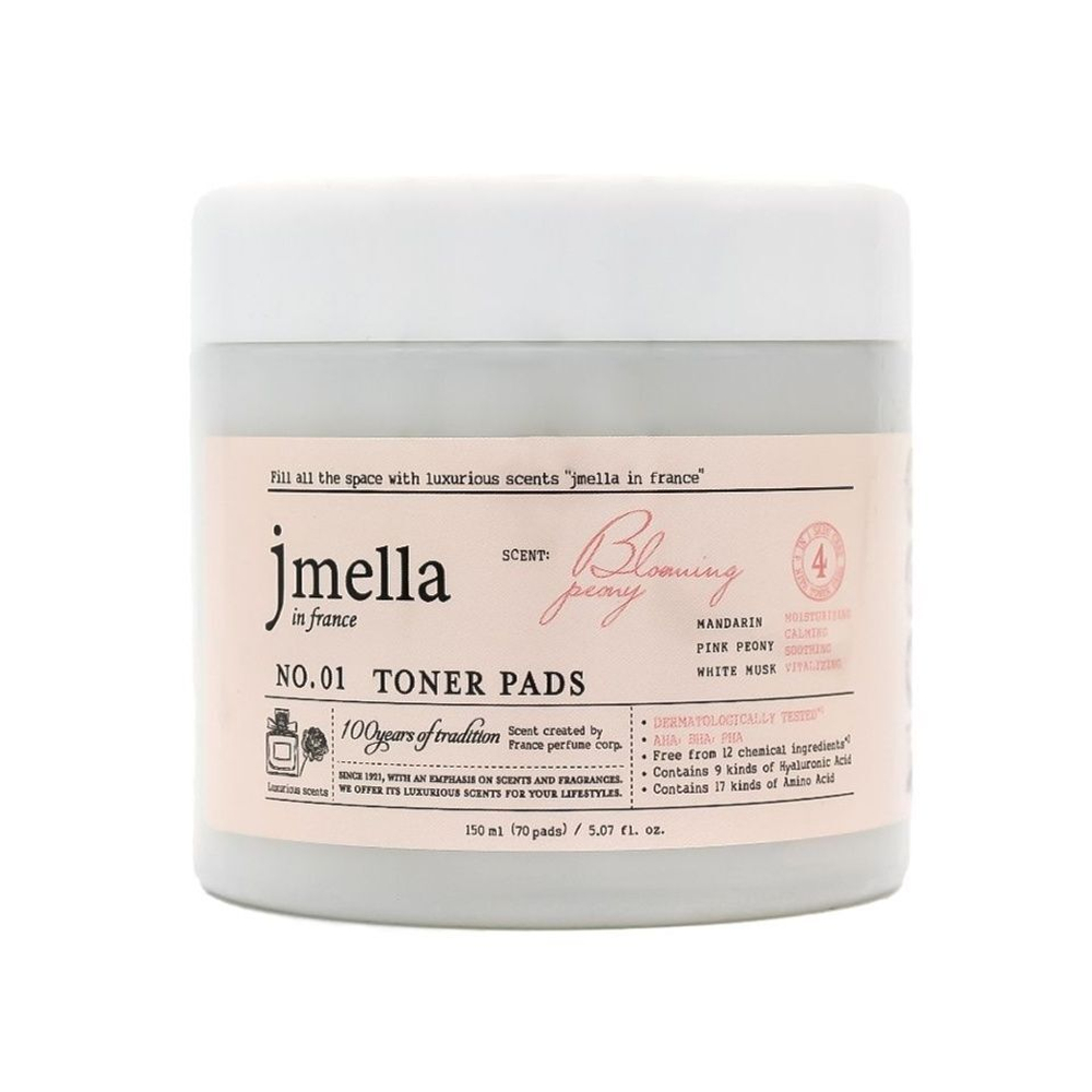 JMELLA  Очищающие диски для лица "Личи, лилия, ваниль" - IN FRANCE FEMME FATALE TONER PADS,  70шт
