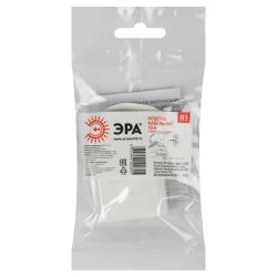 Розетка ЭРА R1 кабельная без заземления 10A с кольцом непрямой ввод белая