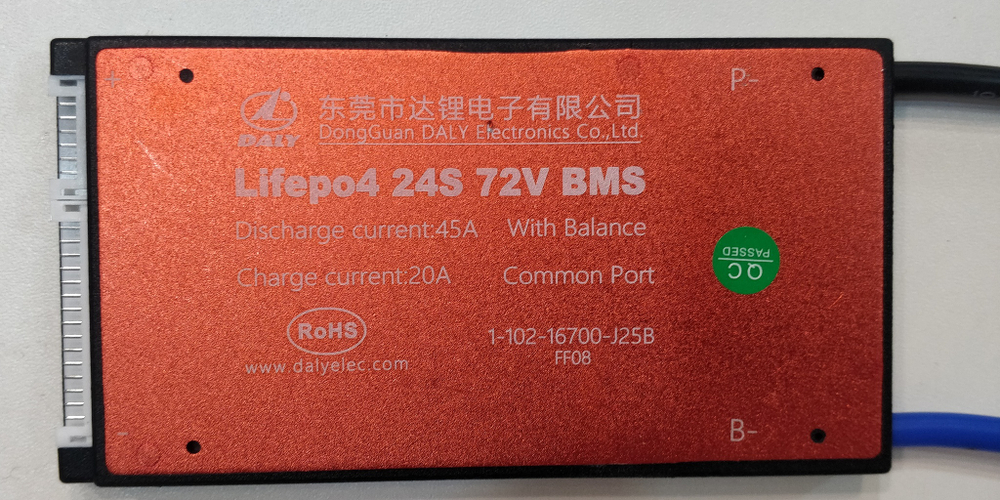 Плата контроля BMS LiFePO4 24S 72V 45A