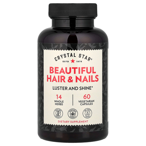 Crystal Star, Beautiful Hair & Nails (красивые волосы и ногти), 60 вегетарианских капсул