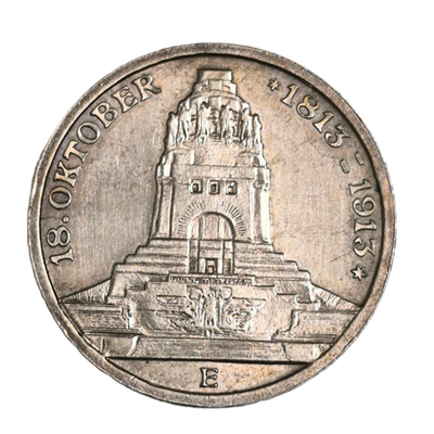 Монета Германии 3 марки 1913 год "100 лет Битве народов"