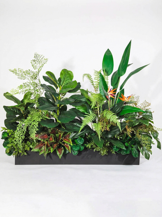 Растения в длинном кашпо 100см