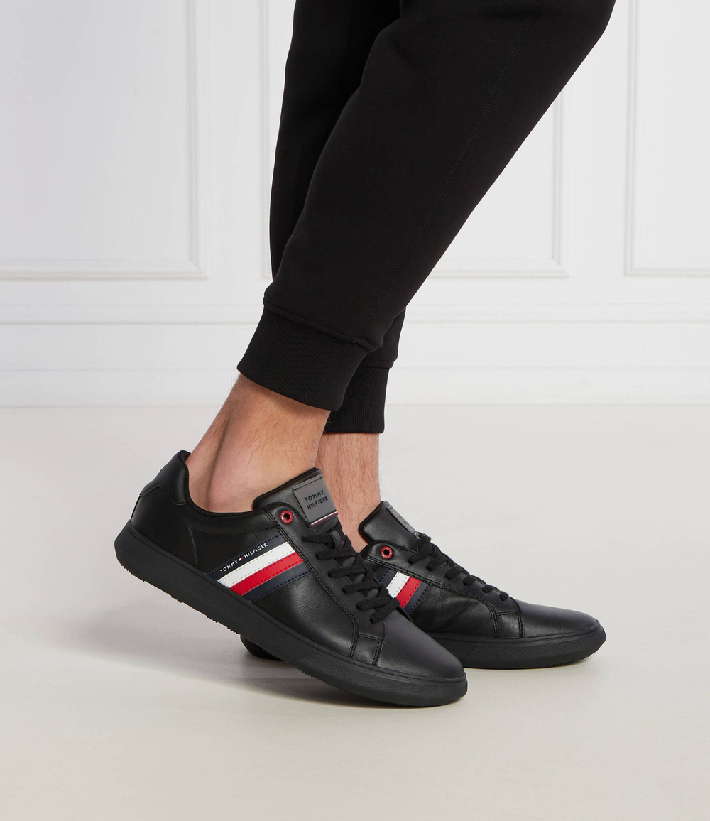 Кожаные кроссовки Tommy Hilfiger - черный(FM0FM04921)