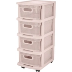 Комод Keeplex Ajur с корзинами на колесиках четырехсекционный компакт 37х73см бежевый т